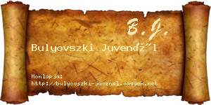 Bulyovszki Juvenál névjegykártya